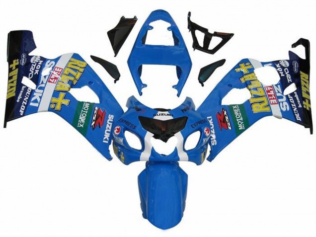Mejores Carenados Moto Suzuki GSXR 600 / GSXR 750 2004-2005 - Azul Verde Negro Amarillo Rizla