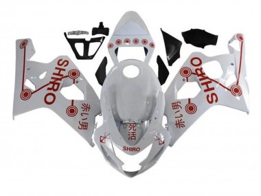Mejores Carenados Moto Suzuki GSXR 600 / GSXR 750 2004-2005 - Blanco Rojo Shiro