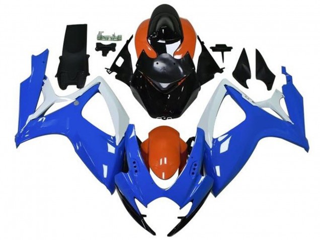 Mejores Carenados Moto Suzuki GSXR 600 / GSXR 750 2006-2007 - Naranja Azul Blanco Negro