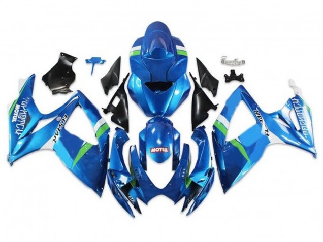 Mejores Carenados Moto Suzuki GSXR 600 / GSXR 750 2006-2007 - Azul Verde Blanco Ecstar