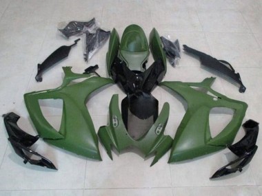 Mejores Carenados Moto Suzuki GSXR 600 / GSXR 750 2006-2007 - Verde Militar Negro Brillante