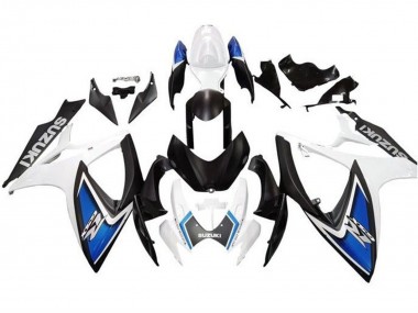 Mejores Carenados Moto Suzuki GSXR 600 / GSXR 750 2006-2007 - Blanco Azul Negro Mate