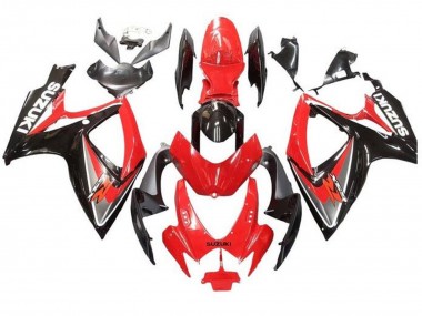 Mejores Carenados Moto Suzuki GSXR 600 / GSXR 750 2006-2007 - Rojo Gris Negro Brillante