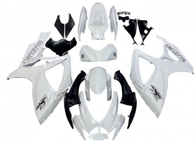 Mejores Carenados Moto Suzuki GSXR 600 / GSXR 750 2006-2007 - Blanco Negro