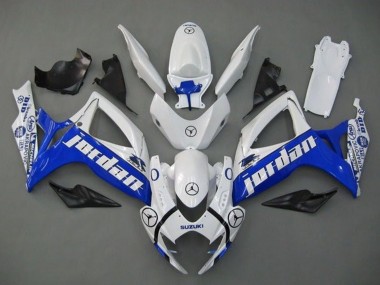 Mejores Carenados Moto Suzuki GSXR 600 / GSXR 750 2006-2007 - Blanco Azul Jordan