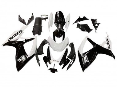 Mejores Carenado Moto Suzuki GSXR 600 / GSXR 750 2006-2007 - Blanco Negro Brillante