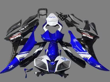 Mejores Carenados Moto Yamaha YZF R6 2006-2007 - Blanco Azul Negro Brillante Yamalube