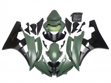 Mejores Carenados Moto Yamaha YZF R6 2006-2007 - Verde Militar Negro Mate