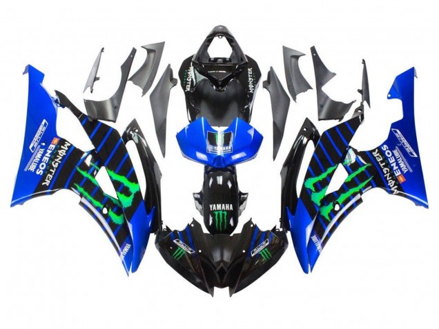 Mejores Carenados Moto Yamaha YZF R6 2008-2016 - Azul Negro Verde Monstruo ENEOS Yamalube