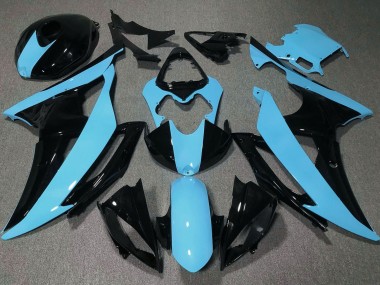 Mejores Carenados Moto Yamaha YZF R6 2008-2016 - Azul Claro Negro Brillante