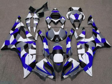 Mejores Carenados Moto Yamaha YZF R6 2008-2016 - Blanco Azul Gris Negro Camouflage