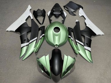 Mejores Carenados Moto Yamaha YZF R6 2008-2016 - Blanco Verde Negro Mate