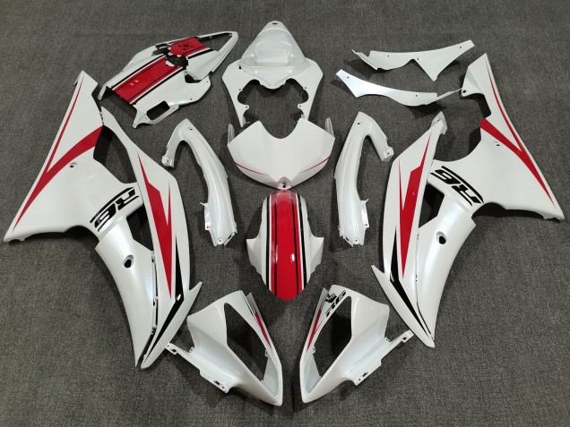 Mejores Carenado Moto Yamaha YZF R6 2008-2016 - Blanco Perla Rojo