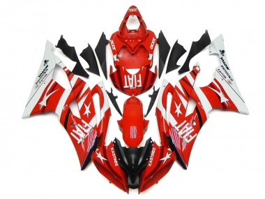 Mejores Carenados Moto Yamaha YZF R6 2008-2016 - Blanco Rojo Negro Fiat