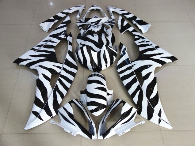 Mejores Carenados Moto Yamaha YZF R6 2008-2016 - Blanco Negro Cebra