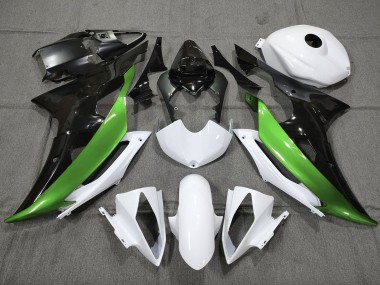 Mejores Carenados Moto Yamaha YZF R6 2008-2016 - Blanco Verde Negro Brillante
