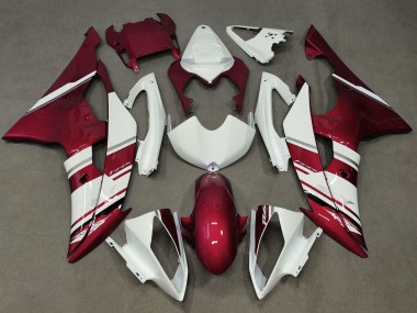 Mejores Carenados Moto Yamaha YZF R6 2008-2016 - Blanco Rojo Caramelo