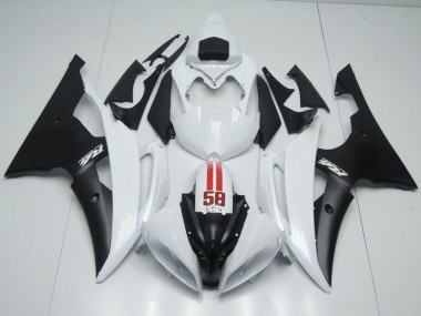 Mejores Carenados Moto Yamaha YZF R6 2008-2016 - Blanco Rojo Negro Mate 58