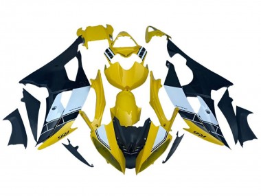 Mejores Carenados Moto Yamaha YZF R6 2008-2016 - Amarillo Blanco Negro Raya