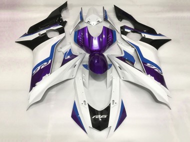 Mejores Carenado Moto Yamaha YZF R6 2017-2023 - Blanco Azul Púrpura Negro
