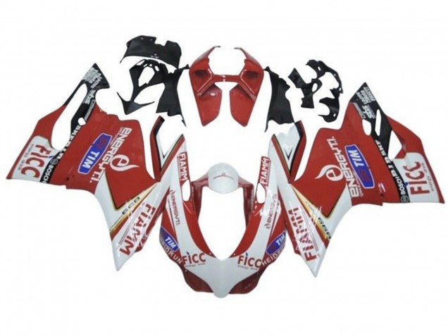 Mejores Carenados Moto Triumph Daytona 675 Triple 2013-2016 - Blanco Rojo Fiamm