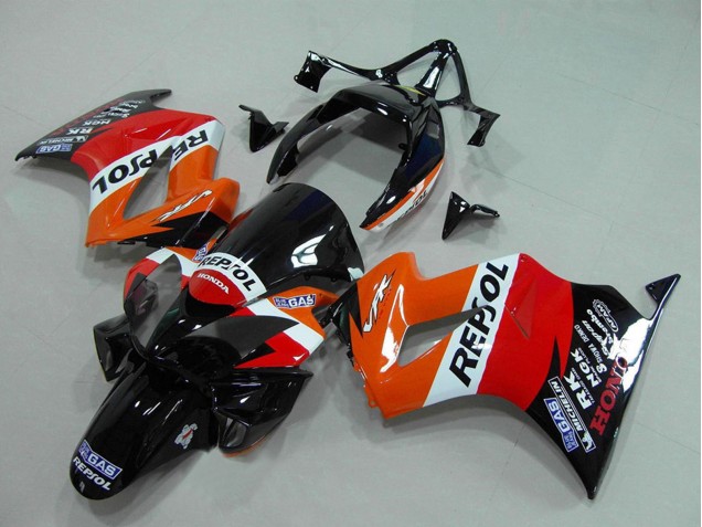 Mejores Carenado Moto Honda VFR 800 2002-2013 - Naranja Blanco Rojo Negro Brillante Repsol