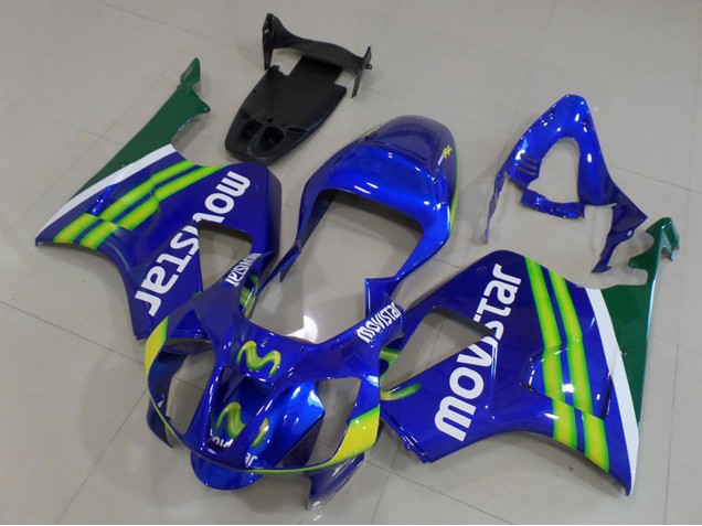Mejores Carenados Moto Honda VTR1000 2000-2006 - Azul Verde Blanco MoviStar