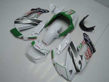 Mejores Carenados Moto Honda VTR1000F 1997-2005 - Blanco Verde Negro Brillante Castrol
