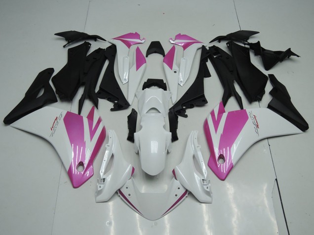 Mejores Carenados Moto Honda CBR250RR 2011-2015 - Blanco Rosa Negro Mate