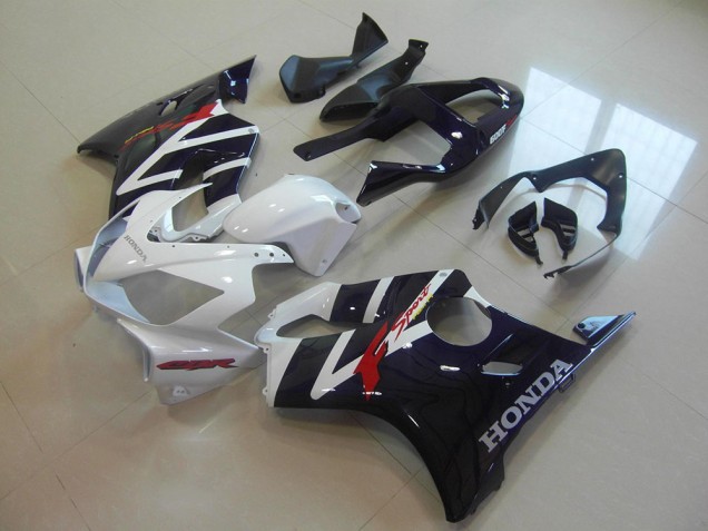 Mejores Carenados Moto Honda CBR600 F4i 2001-2003 - Blanco Negro Brillante F Sport