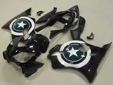 Mejores Carenados Moto Honda CBR600 F4i 2001-2003 - Blanco Negro Brillante Estrella
