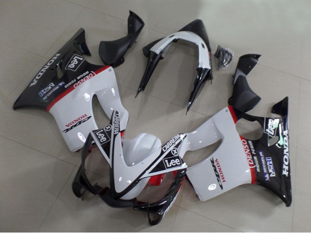 Mejores Carenados Moto Honda CBR600 F4i 2001-2003 - Blanco Rojo Negro Brillante Carrera Lee