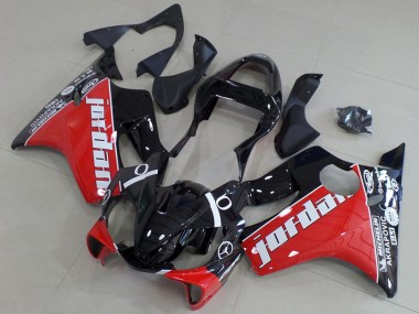 Mejores Carenados Moto Honda CBR600 F4i 2001-2003 - Negro Brillante Rojo Blanco Jordan