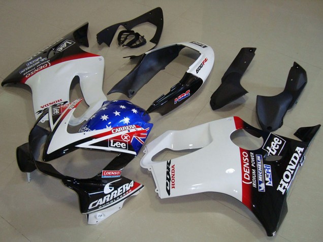 Mejores Carenados Moto Honda CBR600 F4i 2004-2007 - Blanco Rojo Azul Negro Brillante Estrella Lee Carrera
