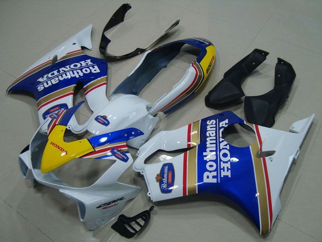 Mejores Carenados Moto Honda CBR600 F4i 2004-2007 - Blanco Azul Amarillo Rothmans