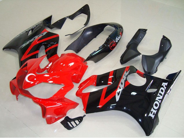 Mejores Kits Carenado Moto Honda CBR600 F4i 2004-2007 - Rojo Negro Brillante