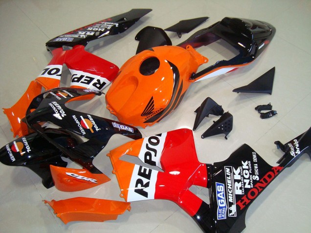 Mejores Kit Carenados Moto Honda CBR600RR 2003-2004 - Naranja Blanco Rojo Negro Brillante Repsol