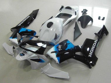 Mejores Carenados Moto Honda CBR600RR 2003-2004 - Blanco Azul Negro Brillante