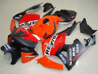 Mejores Carenados Moto Honda CBR600RR 2005-2006 - Naranja Rojo Blanco Negro Mate Repsol Carrera