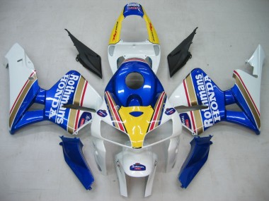Mejores Carenados Moto Honda CBR600RR 2005-2006 - Azul Blanco Amarillo Rothmans