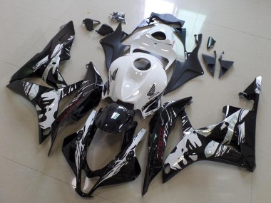 Mejores Carenados Moto Honda CBR600RR 2007-2008 - Blanco Negro Brillante Leyla