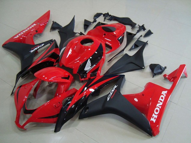 Mejores Carenados Moto Honda CBR600RR 2007-2008 - Rojo Negro Mate OEM Estilo