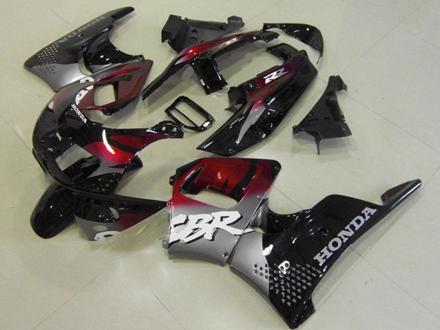 Mejores Carenados Moto Honda CBR900RR 893 1996-1997 - Plata Rojo Granate Negro Brillante