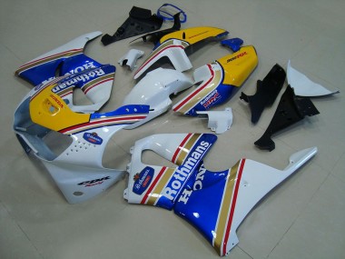 Mejores Carenados Moto Honda CBR900RR 919 1998-1999 - Blanco Azul Amarillo Rothmans