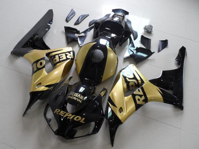 Mejores Carenados Moto Honda CBR1000RR 2006-2007 - Negro Brillante Oro Repsol
