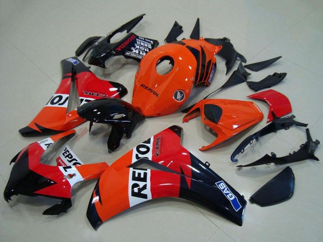 Mejores Carenados ABS Honda CBR1000RR 2008-2011 - Naranja Blanco Rojo Negro Brillante Repsol