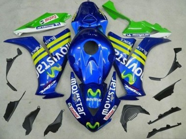 Mejores Carenados Moto Honda CBR1000RR 2012-2016 - Azul Amarillo Verde MoviStar Castrol