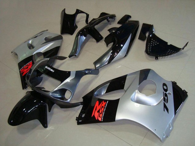 Mejores Carenados Moto Suzuki GSXR 750 1996-2000 - Negro Brillante Plata