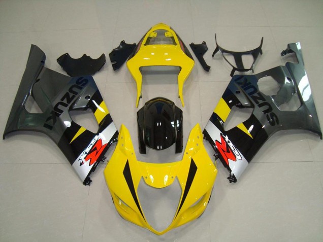 Mejores Carenados Moto Suzuki GSXR 1000 2003-2004 - Amarillo Plata Gris Negro Rojo