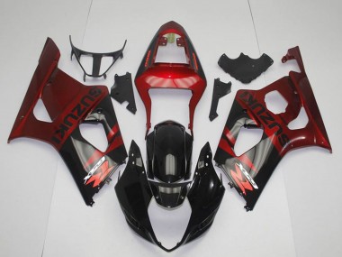 Mejores Carenado Moto Suzuki GSXR 1000 2003-2004 - Rojo Negro Brillante